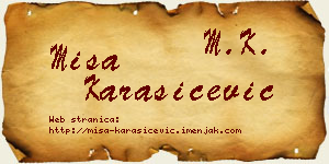 Miša Karašićević vizit kartica
